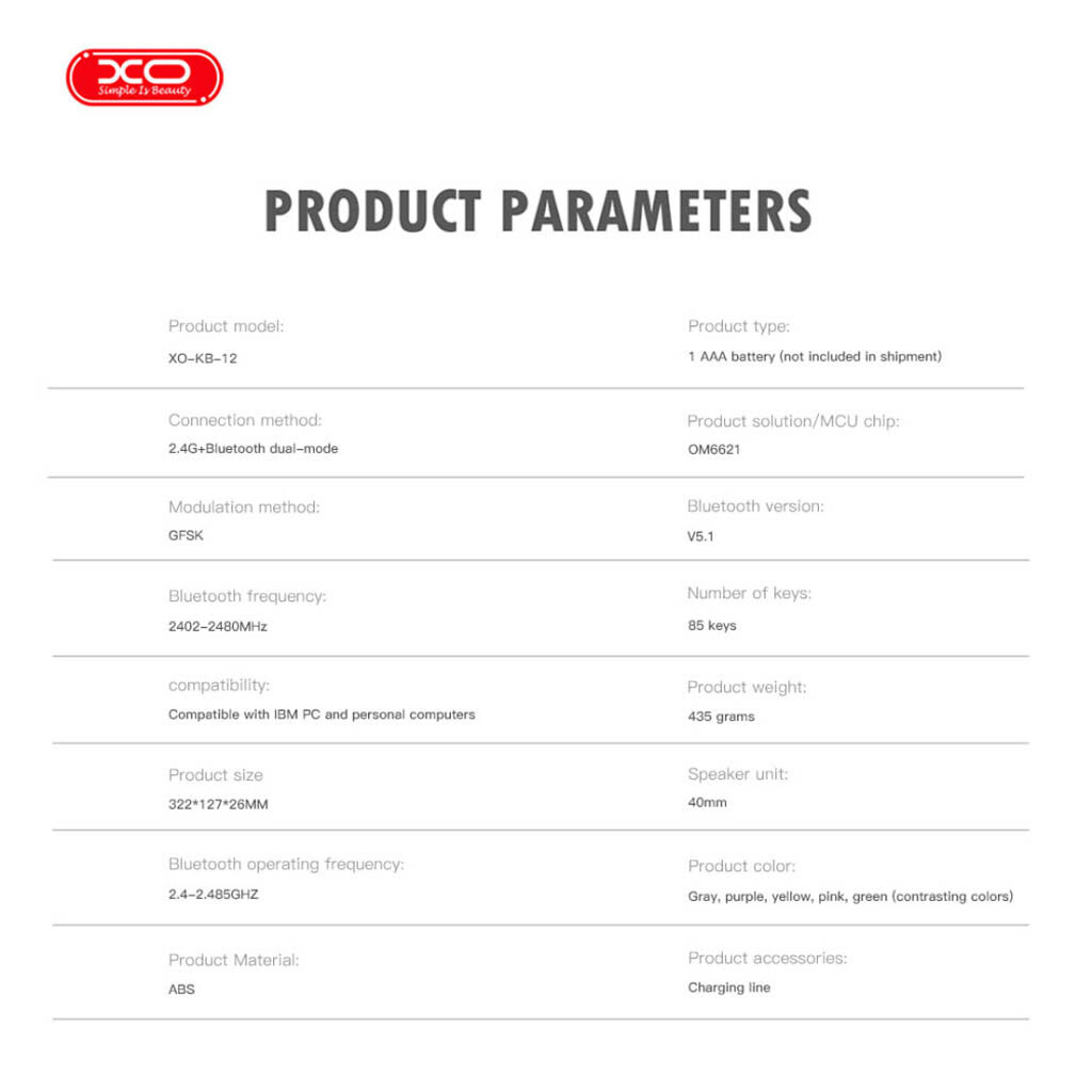 Клавиатура XO KB-12, Серый - № 3 Клавиатура XO KB-12, Серый - № 3