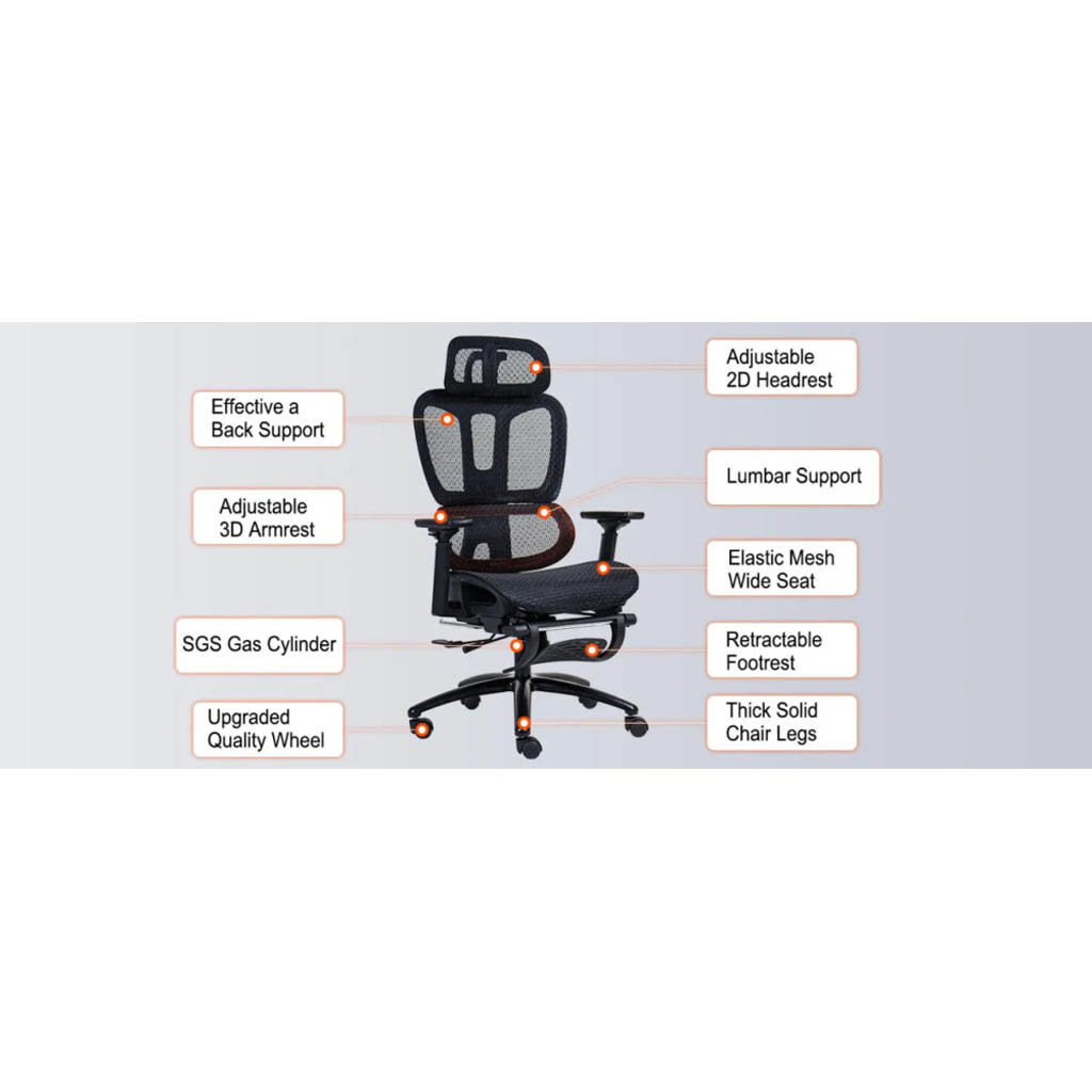 Крісло геймерське Meetion MT-CHR31, Чорний - № 11 Крісло геймерське Meetion MT-CHR31, Чорний - № 11