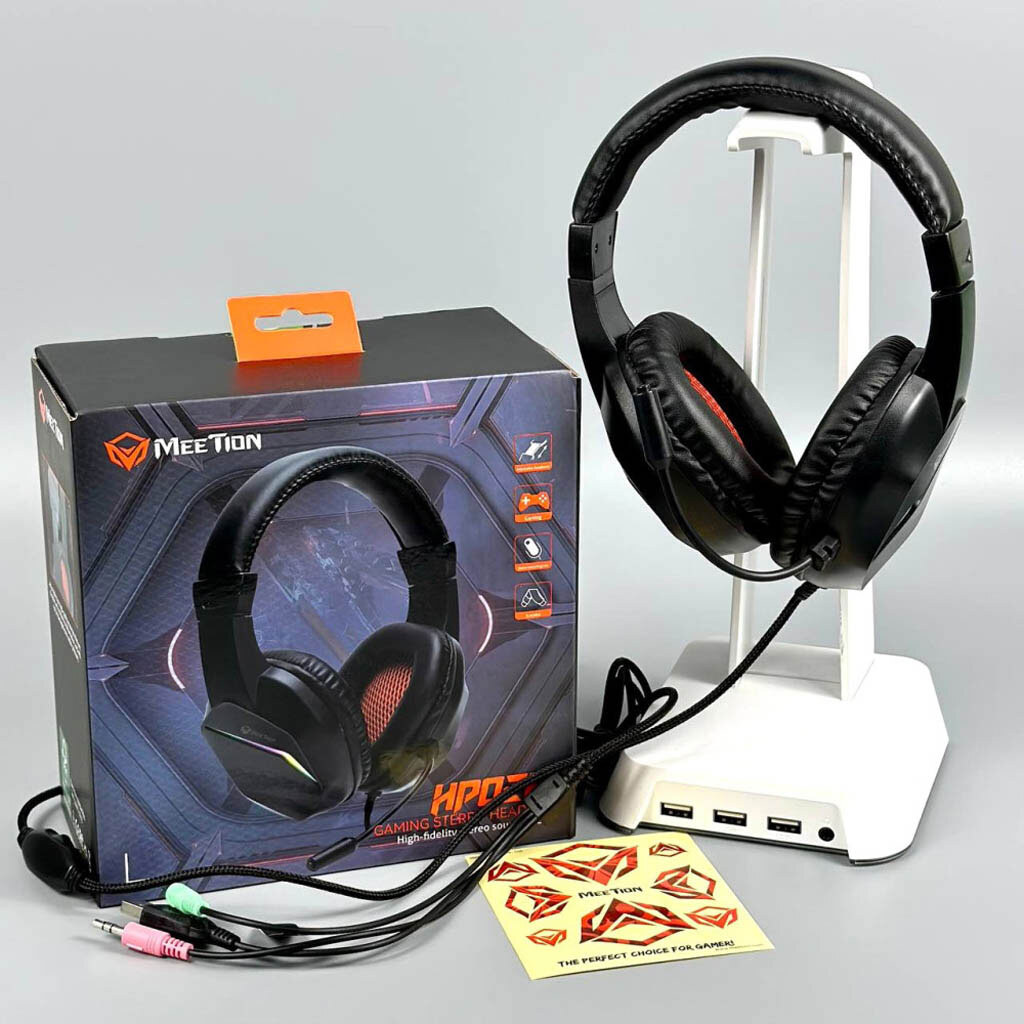 Навушники Meetion HP022, З мікрофоном, Чорний - № 9 Навушники Meetion HP022, З мікрофоном, Чорний - № 9