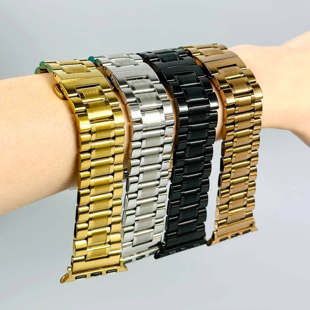 Ремінець Apple Watch 42 / Watch 44, Metal Watch Design 2, Чорний - № 4 Ремінець Apple Watch 42 / Watch 44, Metal Watch Design 2, Чорний - № 4