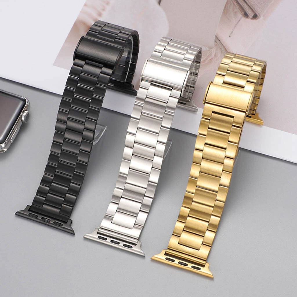 Ремінець Apple Watch 42 / Watch 44, Metal Watch Design 5, Чорний - № 5 Ремінець Apple Watch 42 / Watch 44, Metal Watch Design 5, Чорний - № 5