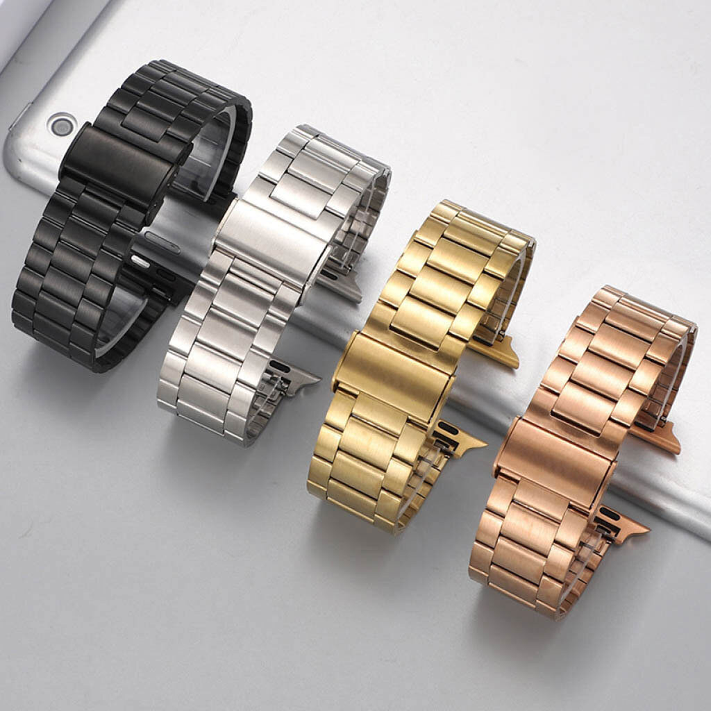 Ремінець Apple Watch 42 / Watch 44, Metal Watch Design 5, Чорний - № 8 Ремінець Apple Watch 42 / Watch 44, Metal Watch Design 5, Чорний - № 8