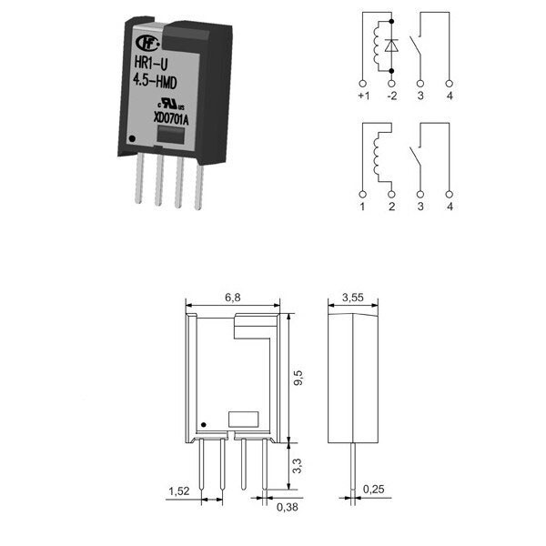 Реле герконове HR1-U/5-HMD - № 2 Реле герконове HR1-U/5-HMD - № 2