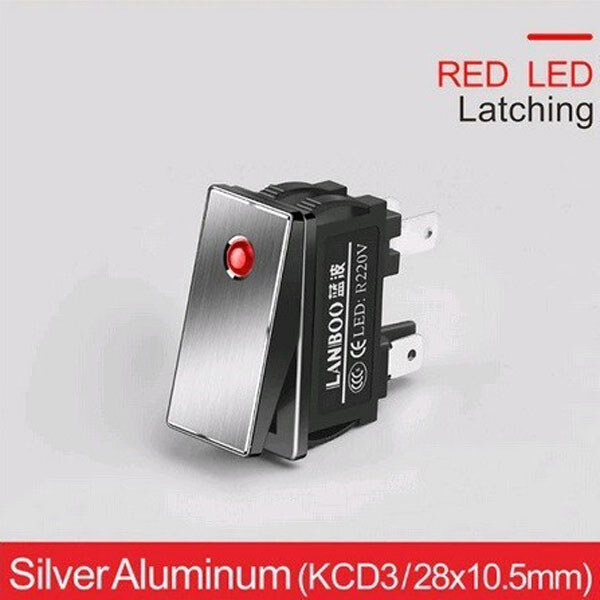 Микропереключатель рокерный LB2810.5-5-24V-2NO-Red-Silver - № 1 Микропереключатель рокерный LB2810.5-5-24V-2NO-Red-Silver - № 1
