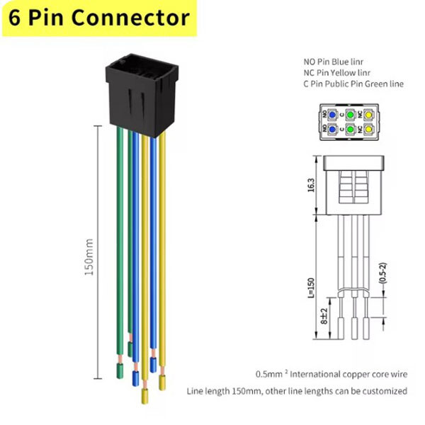 Микропереключатель рокерный CX16 6pin connector - № 1 Микропереключатель рокерный CX16 6pin connector - № 1