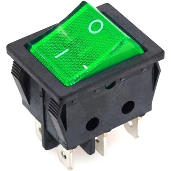 Микропереключатель рокерный KCD4 2 Position 4 Pin Green - № 1 Микропереключатель рокерный KCD4 2 Position 4 Pin Green - № 1