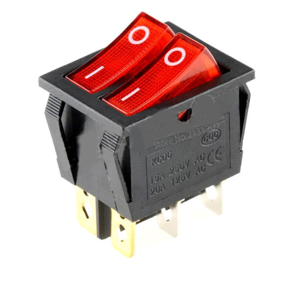 Микропереключатель рокерный KCD3 2 Position 6 Pin Red - № 1 Микропереключатель рокерный KCD3 2 Position 6 Pin Red - № 1