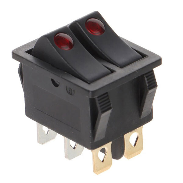 Микропереключатель рокерный KCD6 Rocker Switch Red Light 6P 220V - № 1 Микропереключатель рокерный KCD6 Rocker Switch Red Light 6P 220V - № 1