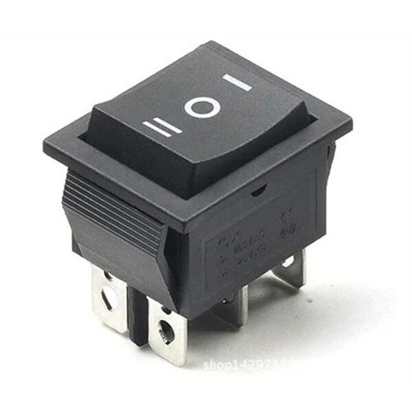 Микропереключатель рокерный KCD4 3 Position 6 Pin Black - № 1 Микропереключатель рокерный KCD4 3 Position 6 Pin Black - № 1