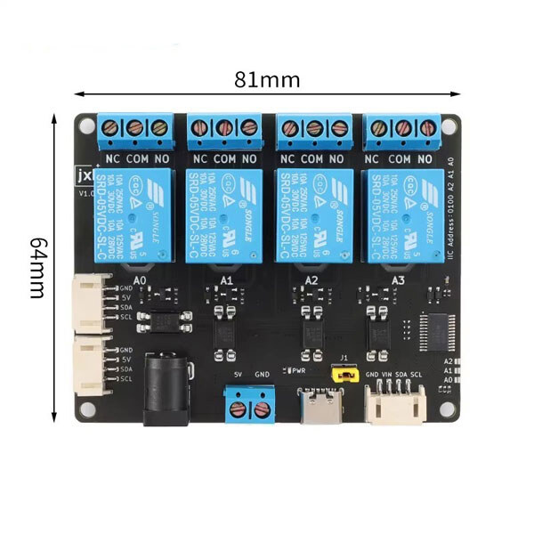 Релейный модуль Arduino XL9535-K4V5/4 Channel Relay Module - № 1 Релейный модуль Arduino XL9535-K4V5/4 Channel Relay Module - № 1