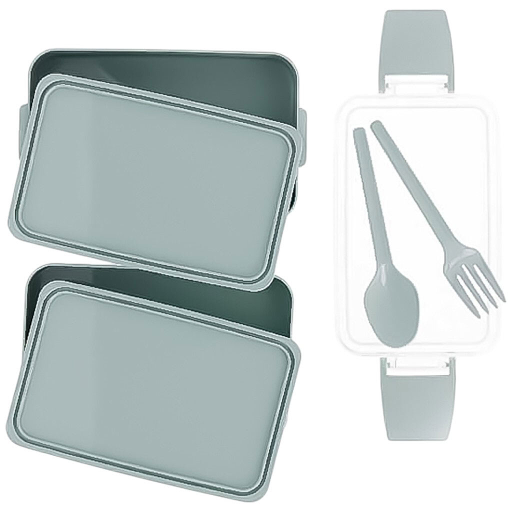 Ланч-бокс пластиковый с приборами Excellent Houseware 400 мл + 500 мл - № 4 Ланч-бокс пластиковый с приборами Excellent Houseware 400 мл + 500 мл - № 4