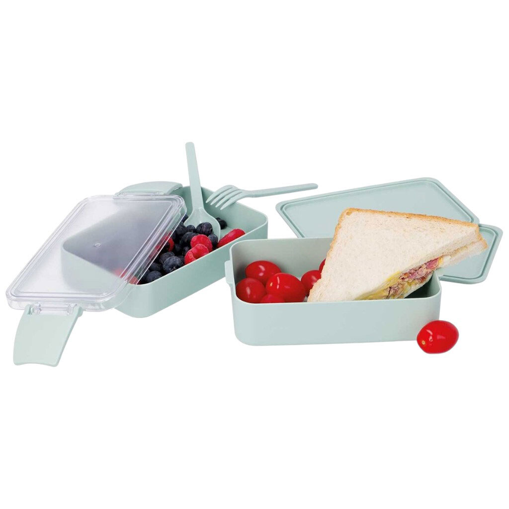 Ланч-бокс пластиковый с приборами Excellent Houseware 400 мл + 500 мл - № 5 Ланч-бокс пластиковый с приборами Excellent Houseware 400 мл + 500 мл - № 5