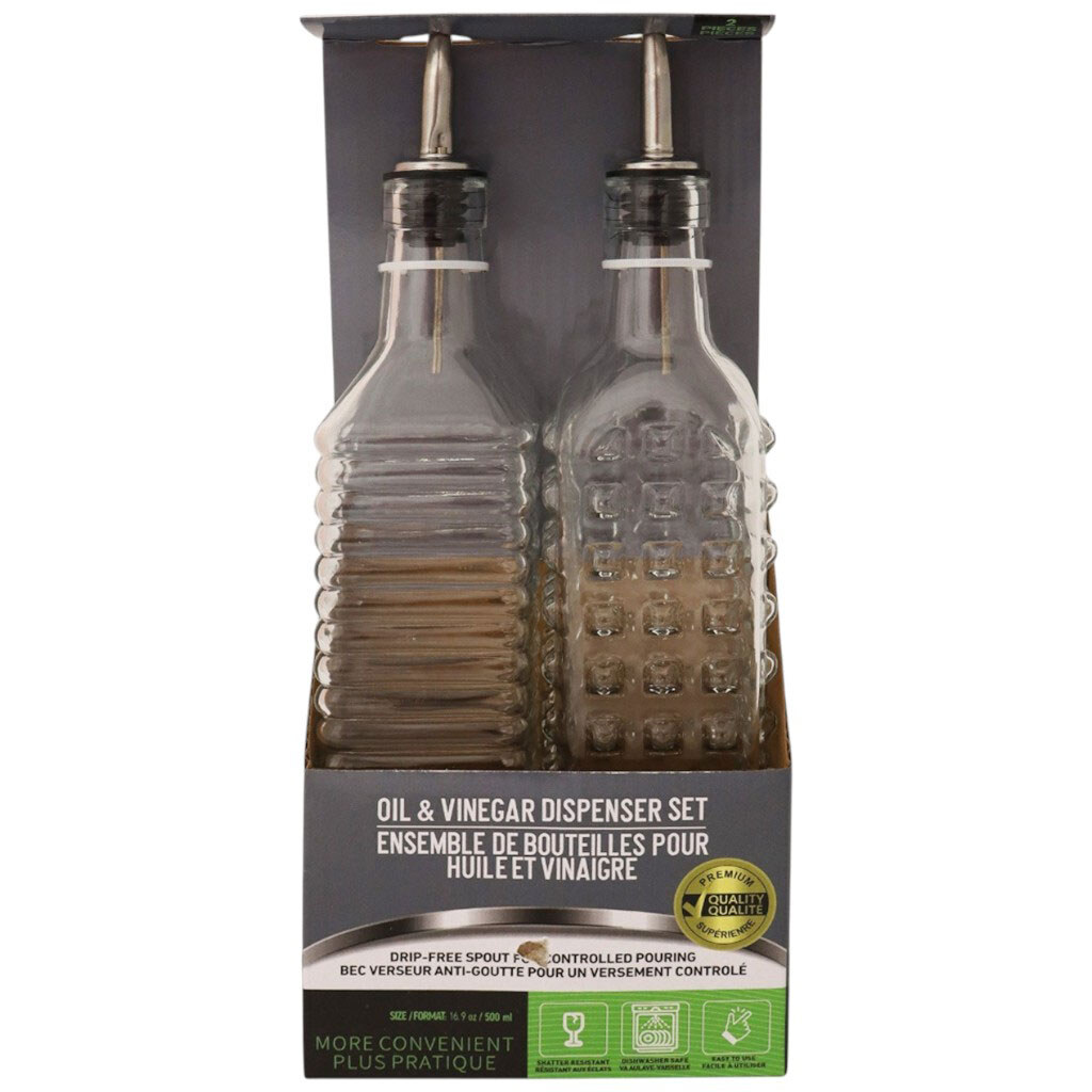 Набор бутылок для масла, стеклянная уксус с дозатором 500 мл. - № 1 Набор бутылок для масла, стеклянная уксус с дозатором 500 мл. - № 1