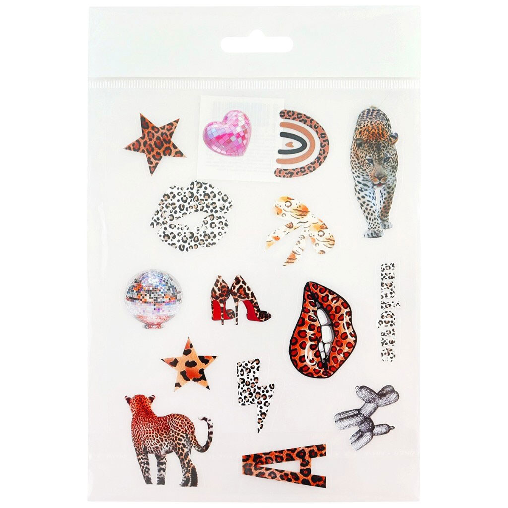 Наклейки прозрачные серия Леопард средние в ассортименте - № 1 Наклейки прозрачные серия Леопард средние в ассортименте - № 1