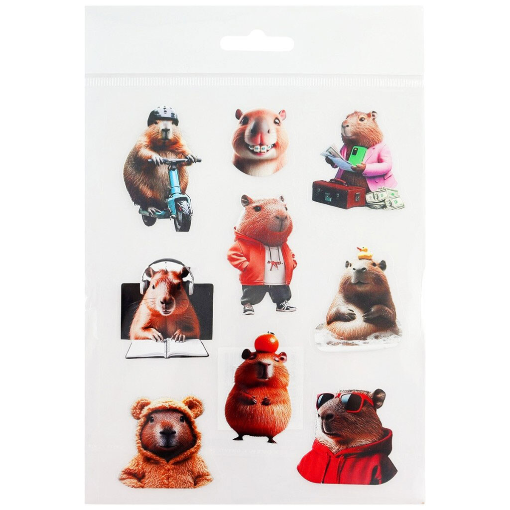 Наклейки прозрачные серия Мемы средние в ассортименте - № 1 Наклейки прозрачные серия Мемы средние в ассортименте - № 1