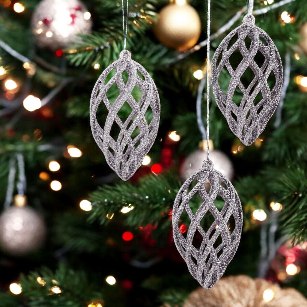 Украшение новогоднее блестящее Шишка 10х5 см - № 2 Украшение новогоднее блестящее Шишка 10х5 см - № 2