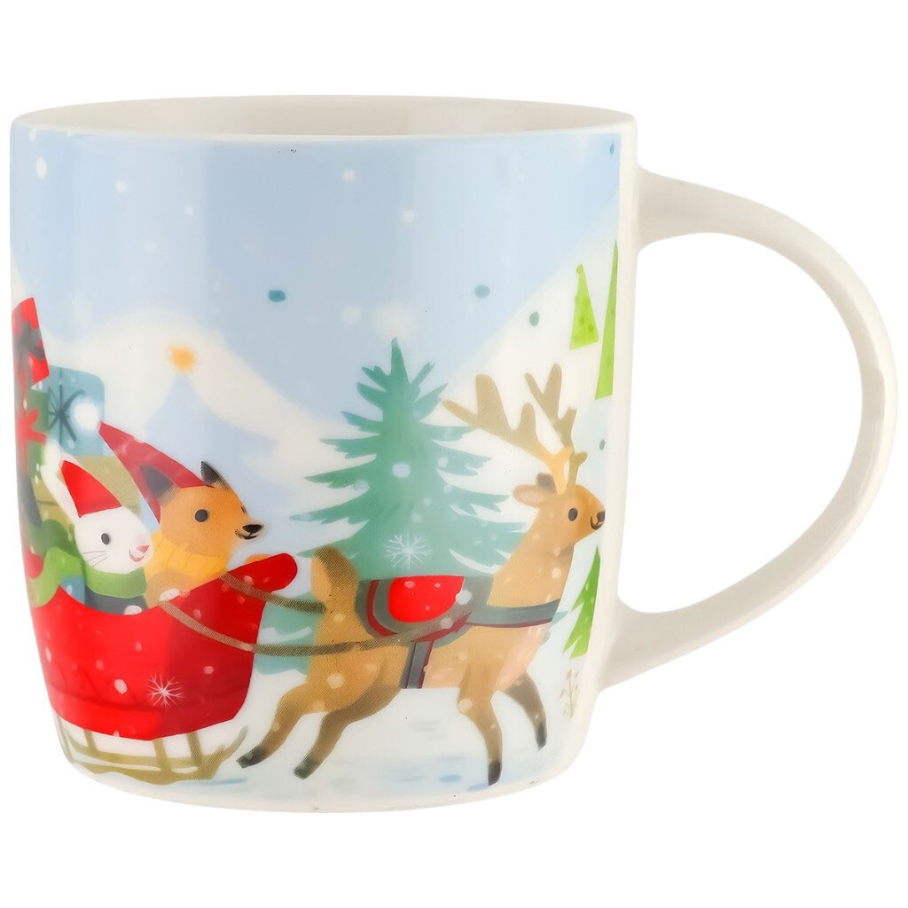 Чашка фарфоровая с рождественским рисунком 340 мл - № 1 Чашка фарфоровая с рождественским рисунком 340 мл - № 1