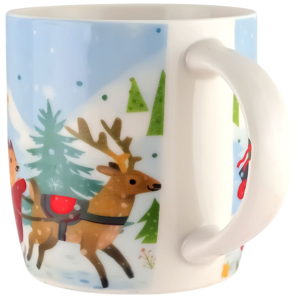 Чашка фарфоровая с рождественским рисунком 340 мл - № 2 Чашка фарфоровая с рождественским рисунком 340 мл - № 2
