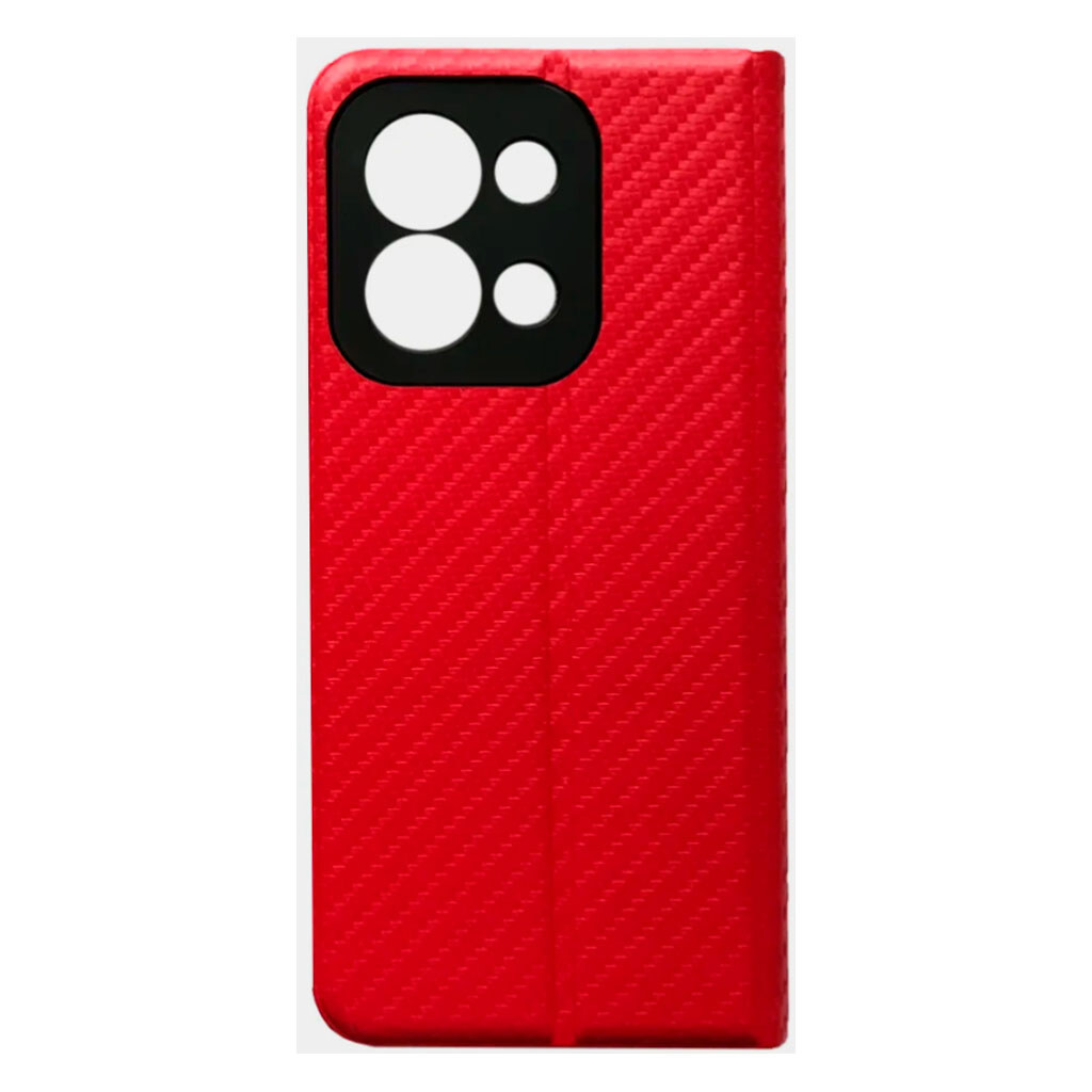 Чехол (книжка) Xiaomi Poco C85 / Redmi 15C, Carbon Case, Красный - № 2 Чехол (книжка) Xiaomi Poco C85 / Redmi 15C, Carbon Case, Красный - № 2