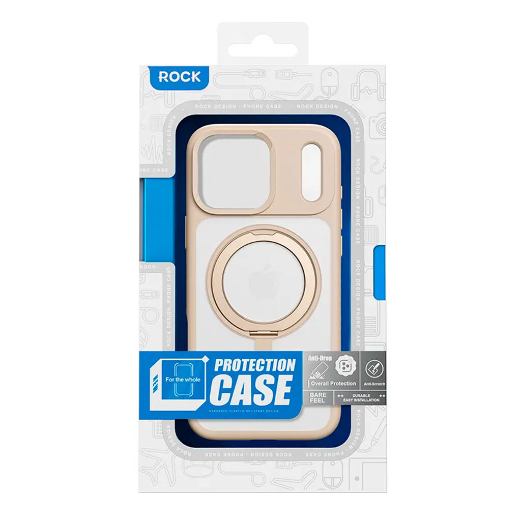 Чохол (накладка) Apple iPhone 17 Pro, Rock Rotating Guard Touch, MagSafe, Золотий - № 2 Чохол (накладка) Apple iPhone 17 Pro, Rock Rotating Guard Touch, MagSafe, Золотий - № 2