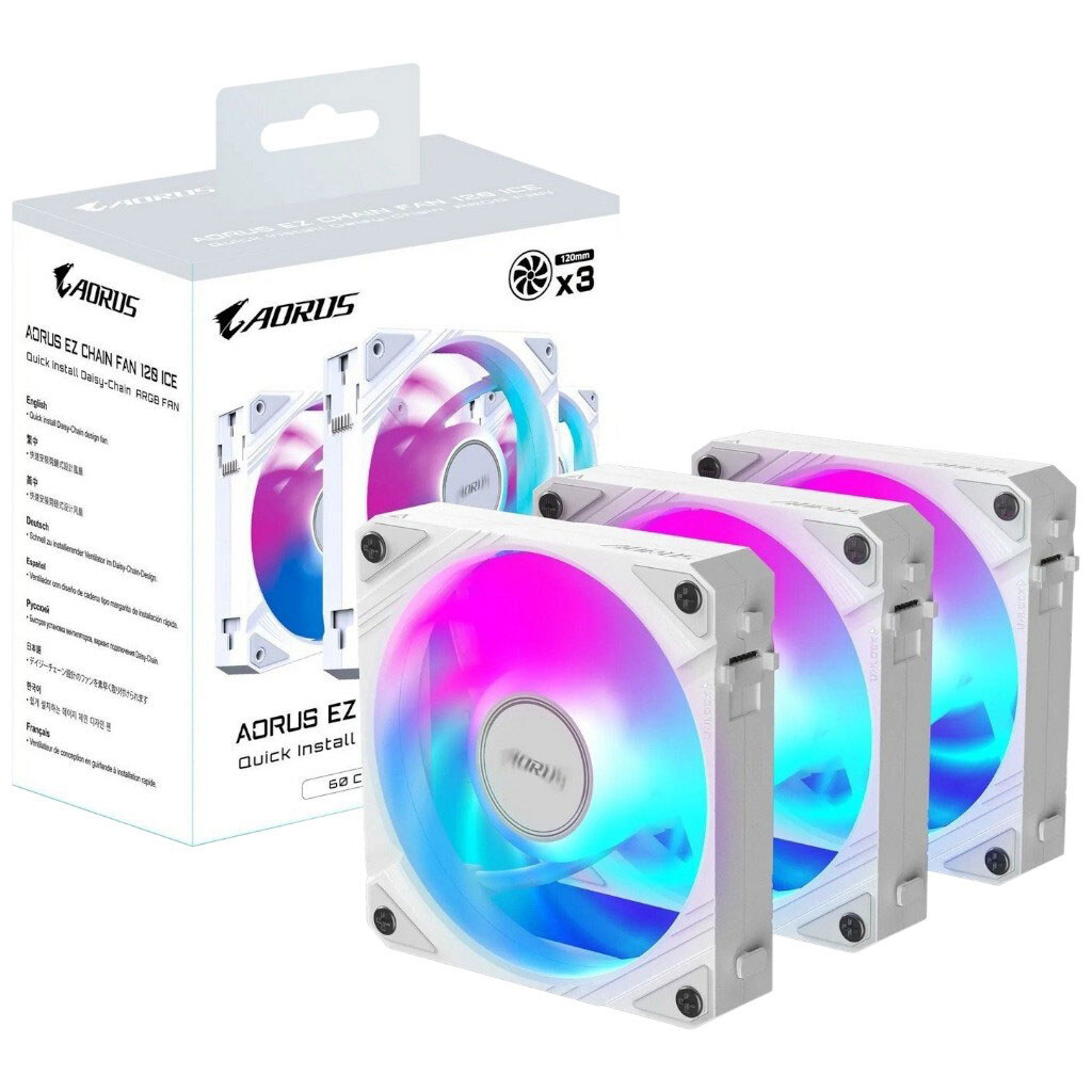Вентилятор Gigabyte Aorus EZ Chain Fan 120 Ice - № 6 Вентилятор Gigabyte Aorus EZ Chain Fan 120 Ice - № 6