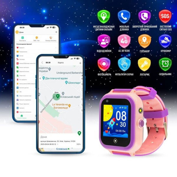 Детские смарт-часы Garmix PointPRO-200, Розовый - № 2 Детские смарт-часы Garmix PointPRO-200, Розовый - № 2