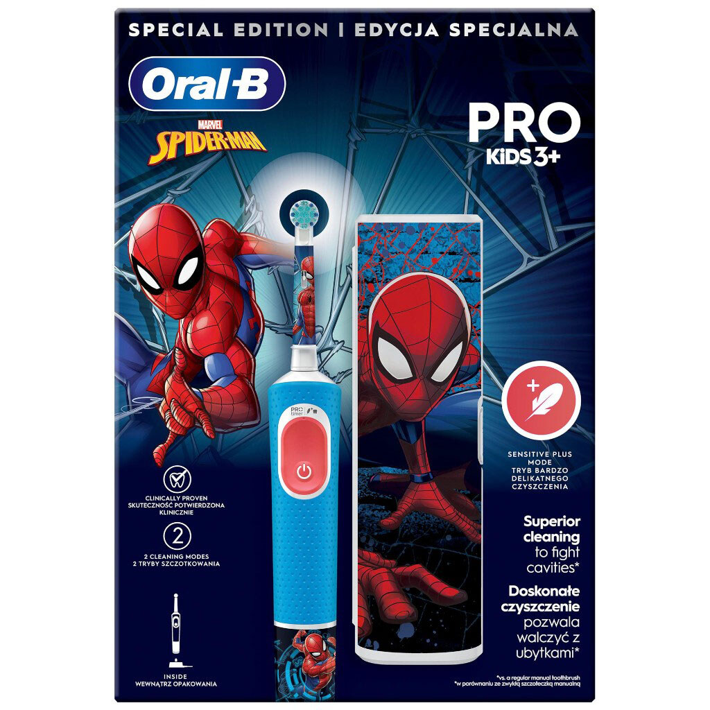 Зубная электрощетка Braun Oral-B Pro Kids D103.413.2KX Spider-Man, Черный - № 2 Зубная электрощетка Braun Oral-B Pro Kids D103.413.2KX Spider-Man, Черный - № 2