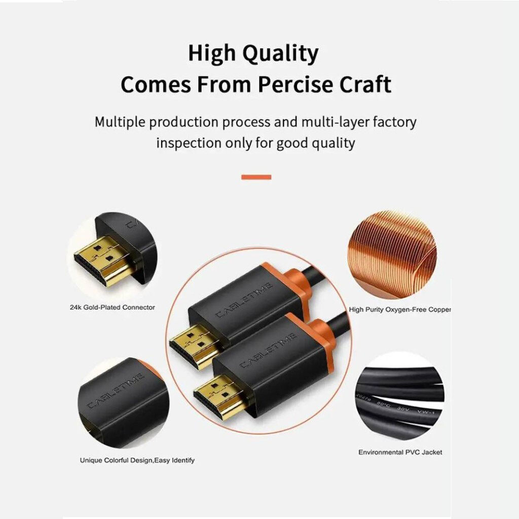 Кабель Cabletime CH23H, HDMI, 1.0 м., Чорний - № 5 Кабель Cabletime CH23H, HDMI, 1.0 м., Чорний - № 5