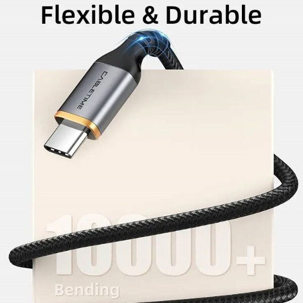 Кабель Cabletime CA40H, Type-C, 2.0 м., Чорний - № 5 Кабель Cabletime CA40H, Type-C, 2.0 м., Чорний - № 5