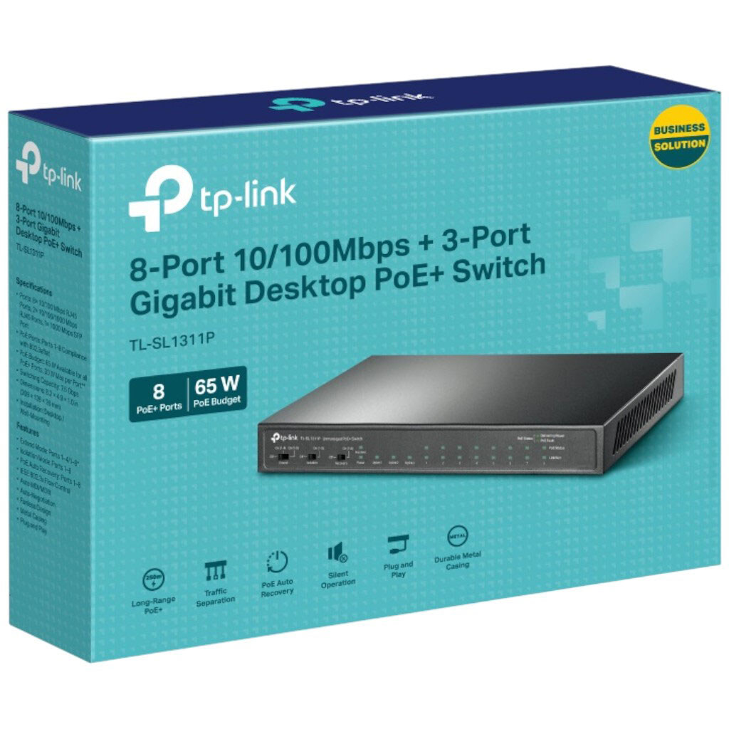 Комутатор TP-Link TL-SL1311P, Чорний - № 3 Комутатор TP-Link TL-SL1311P, Чорний - № 3
