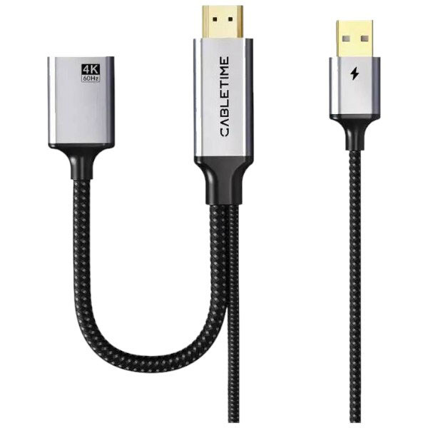 Адаптер Cabletime CP51B, DisplayPort, HDMI, 0.2 м., Чорний - № 1 Адаптер Cabletime CP51B, DisplayPort, HDMI, 0.2 м., Чорний - № 1