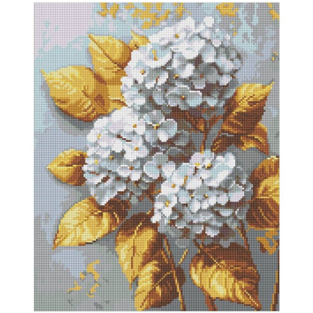 Алмазна мозаїка "Золота гортензія", 40х50 см, Ідейка - № 1 Алмазна мозаїка "Золота гортензія", 40х50 см, Ідейка - № 1