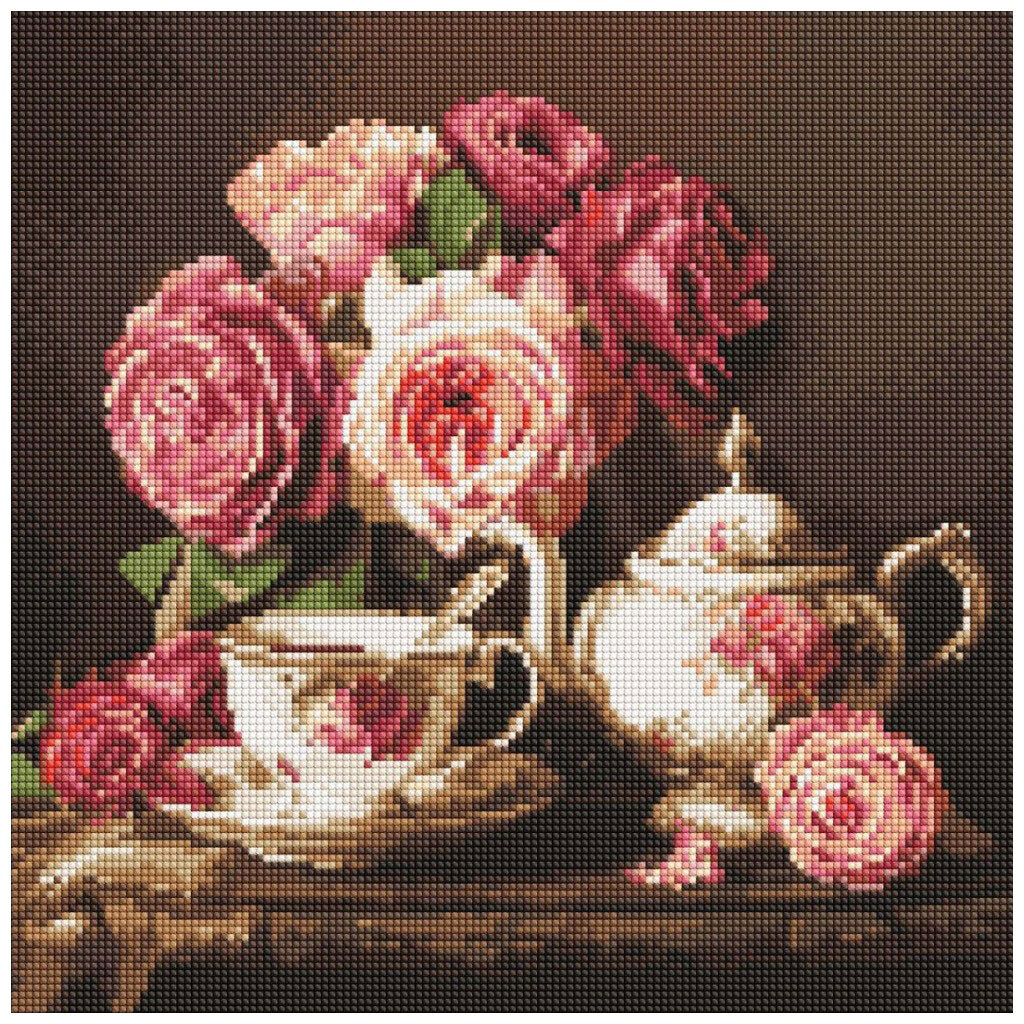 Алмазная мозаика "Розы в темноте", 40х40 см, Ідейка - № 1 Алмазная мозаика "Розы в темноте", 40х40 см, Ідейка - № 1