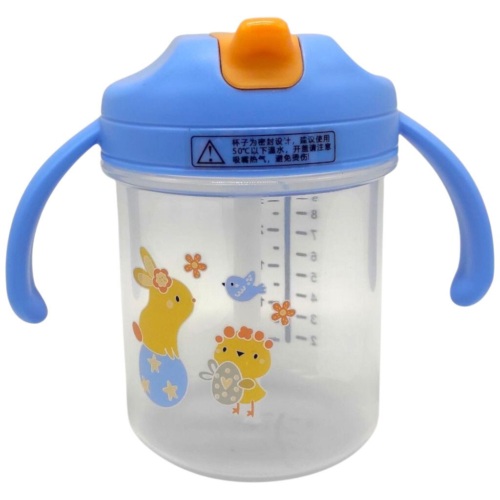 Дитячий поїльник з трубочкою, блакитні ручки, 280 мл, Mega Zayka - № 1 Дитячий поїльник з трубочкою, блакитні ручки, 280 мл, Mega Zayka - № 1