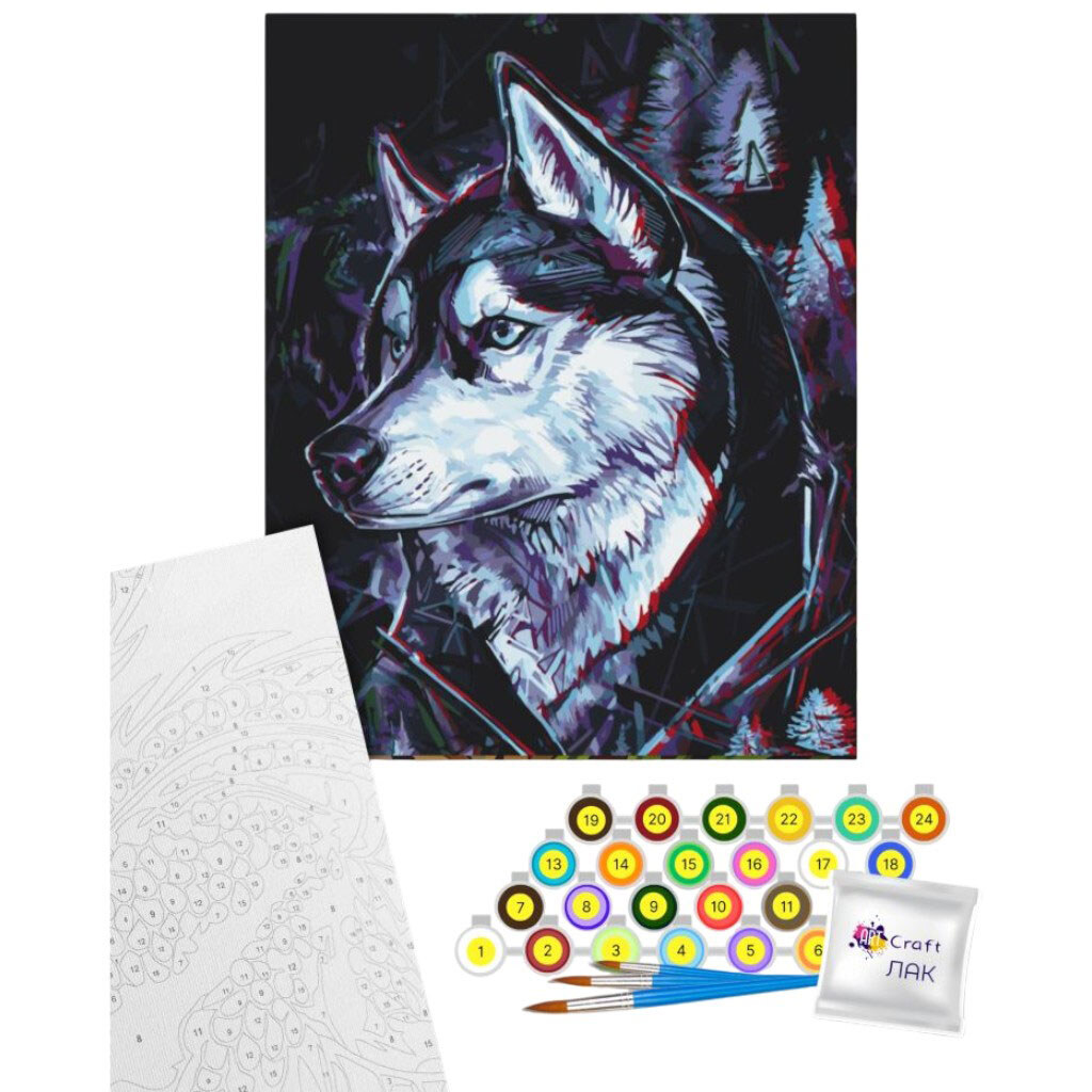 Картина по номерам "Друг Хаски", 40х50 см, Art Craft - № 2 Картина по номерам "Друг Хаски", 40х50 см, Art Craft - № 2