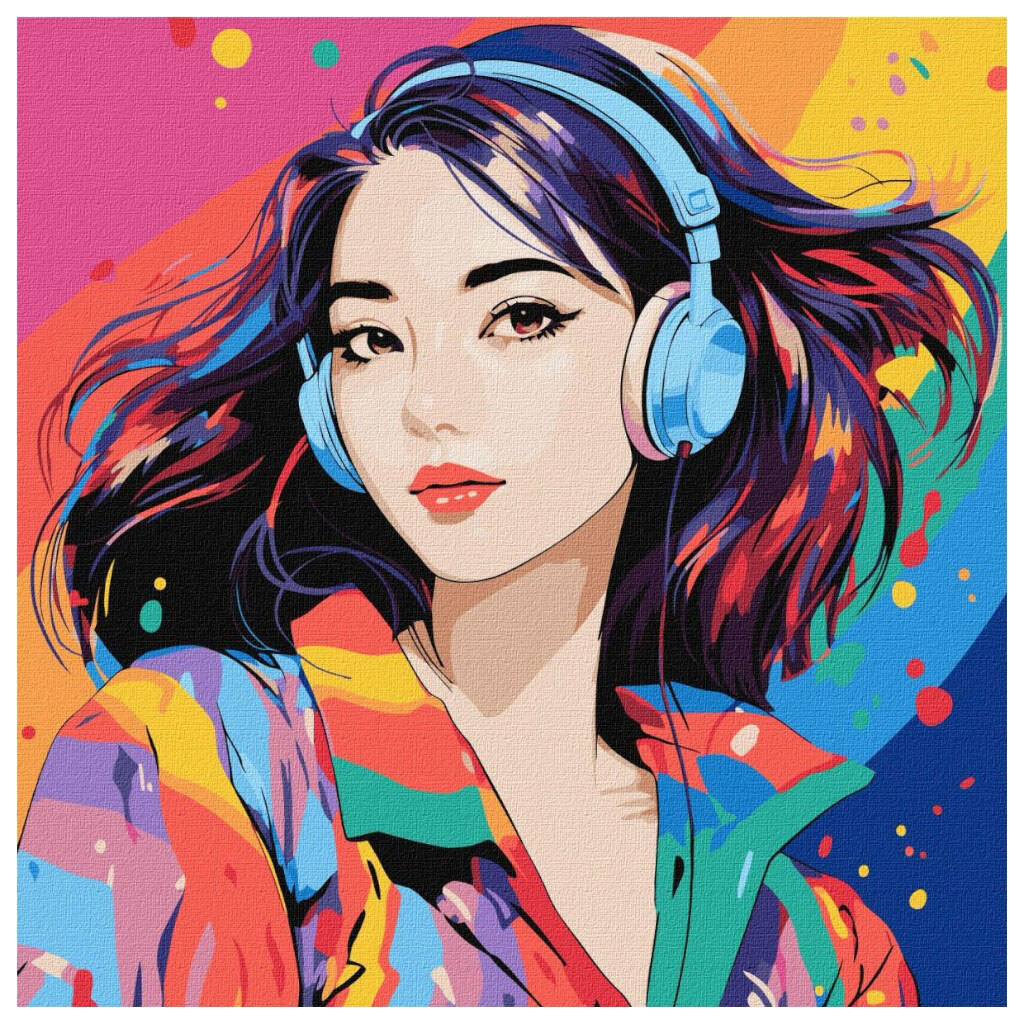 Картина по номерам "Мир звуков", 40x40 см, Ідейка - № 1 Картина по номерам "Мир звуков", 40x40 см, Ідейка - № 1