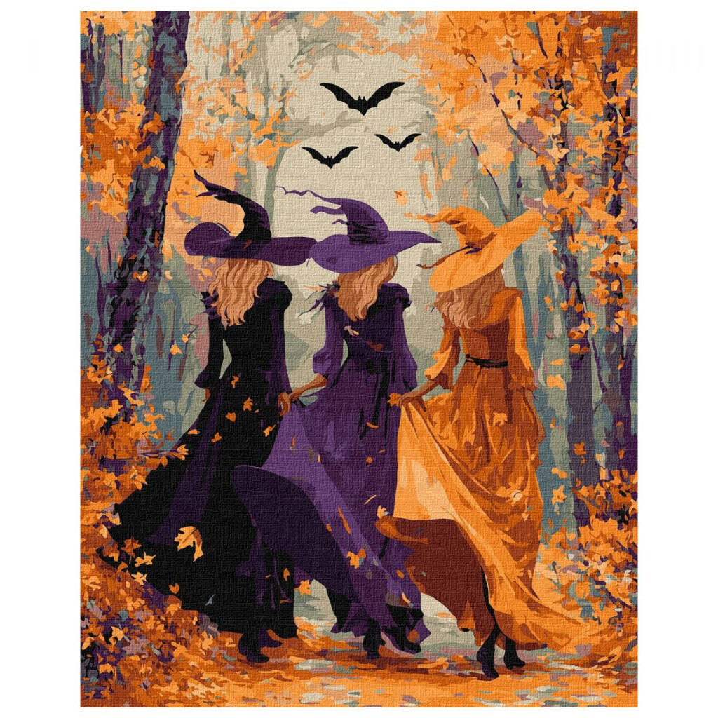 Картина по номерам "Три ведьмы в лесу", 40x50 см, Ідейка - № 1 Картина по номерам "Три ведьмы в лесу", 40x50 см, Ідейка - № 1