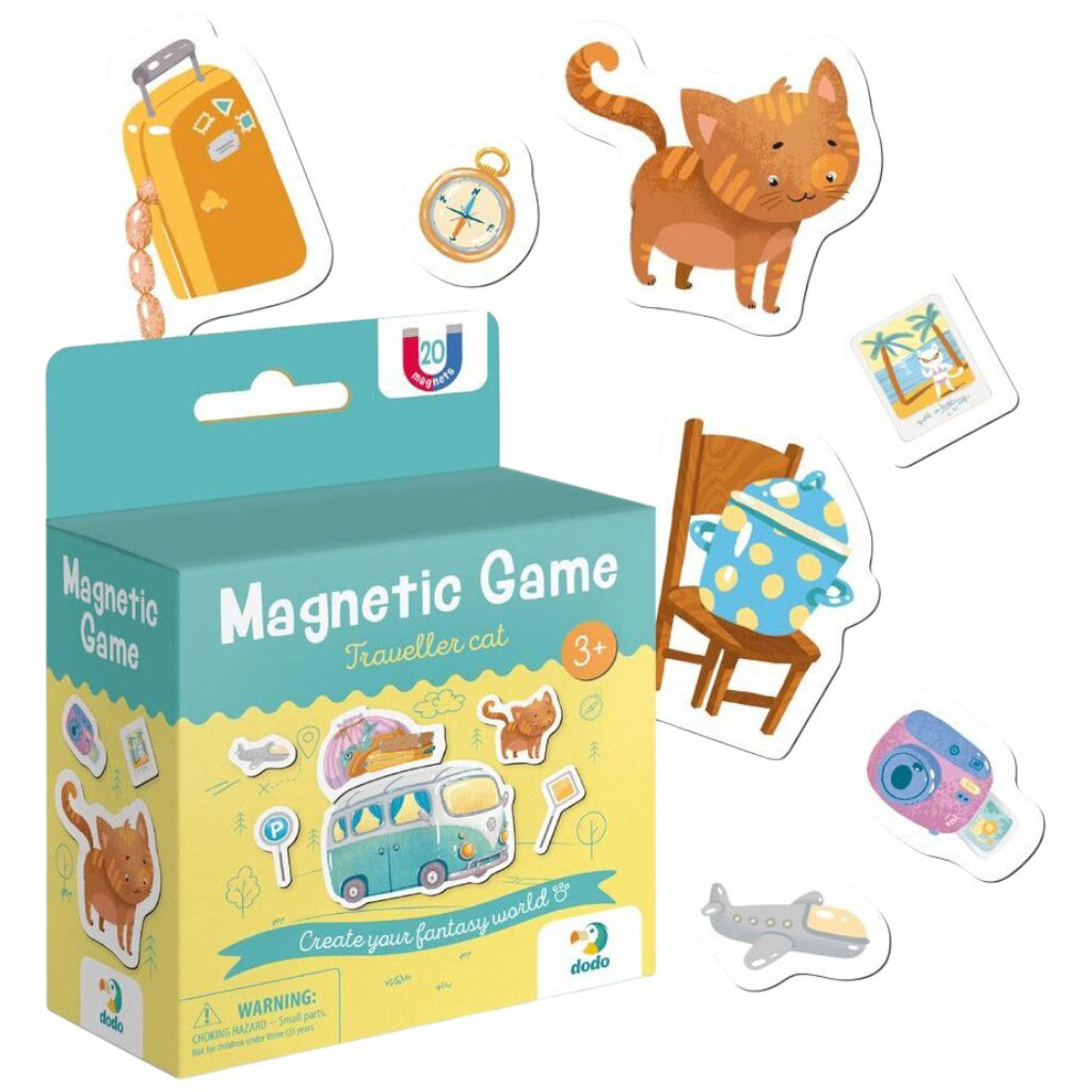 Магнитная игра "Котик-путешественник", 20 магнитов, Dodo - № 2 Магнитная игра "Котик-путешественник", 20 магнитов, Dodo - № 2