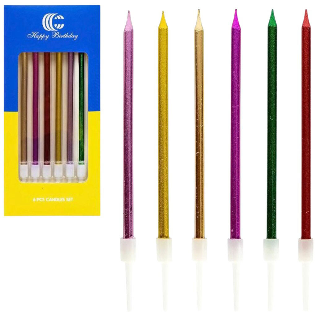 Набір свічок для торта 6 шт. кольорові, Mic - № 1 Набір свічок для торта 6 шт. кольорові, Mic - № 1