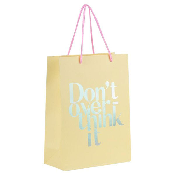 Пакет бумажный подарочный "Don't overthink it", 18х24 см, Axent - № 1 Пакет бумажный подарочный "Don't overthink it", 18х24 см, Axent - № 1