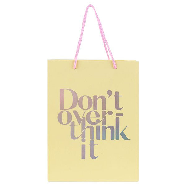 Пакет бумажный подарочный "Don't overthink it", 18х24 см, Axent - № 2 Пакет бумажный подарочный "Don't overthink it", 18х24 см, Axent - № 2