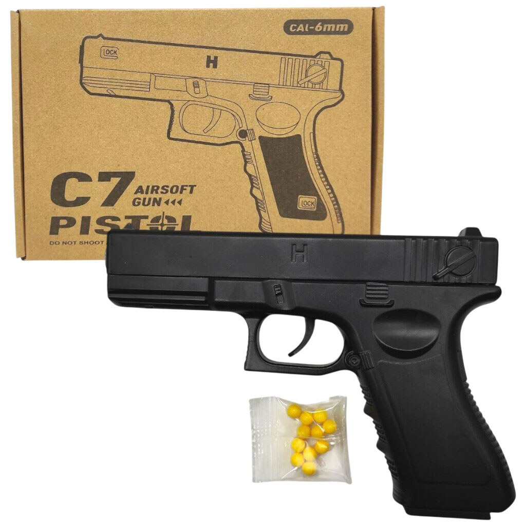 Пістолет із металевими деталями, коробка 8,7x13x4,2 см, Mic - № 1 Пістолет із металевими деталями, коробка 8,7x13x4,2 см, Mic - № 1