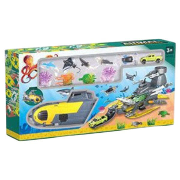 Підводний човен "Субмарина", 6 фігурок тварин, розкладається, механічний запускач, 2 гармати, снаряди, рухомі елементи, в коробці, Mic - № 2 Підводний човен "Субмарина", 6 фігурок тварин, розкладається, механічний запускач, 2 гармати, снаряди, рухомі елементи, в коробці, Mic - № 2