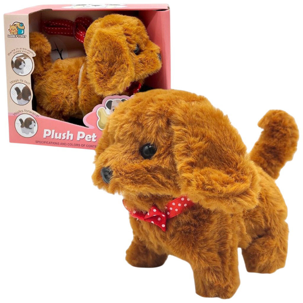 Собачка на батарейках, с поводком и аксессуарами, в коробке 18х15х10 см, Mic - № 1 Собачка на батарейках, с поводком и аксессуарами, в коробке 18х15х10 см, Mic - № 1