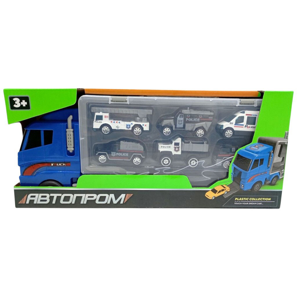 Трейлер із машинками, короб. 34,5x14,9x9,5см, Автопром - № 1 Трейлер із машинками, короб. 34,5x14,9x9,5см, Автопром - № 1