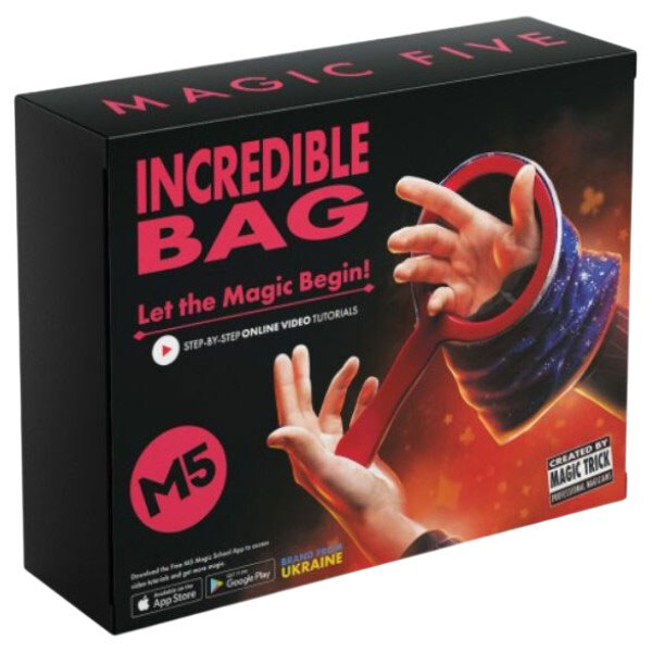 Пристрій для демонстрації фокусів та трюків в ігровій формі "Incredible Bag", Magic Five - № 1 Пристрій для демонстрації фокусів та трюків в ігровій формі "Incredible Bag", Magic Five - № 1