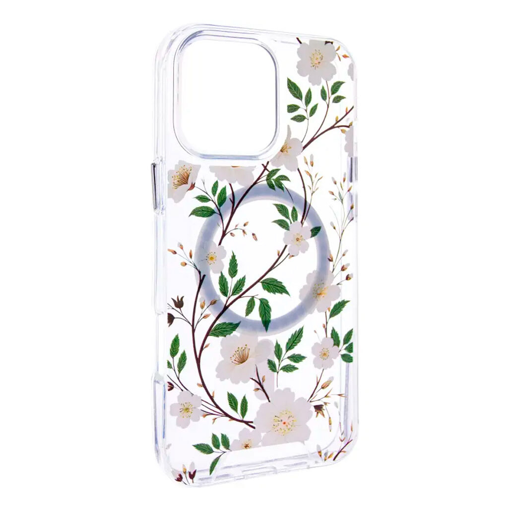 Чехол (накладка) Apple iPhone 16 Pro Max, Epik Clear Garden, MagSafe, White Gardenia, Рисунок - № 1 Чехол (накладка) Apple iPhone 16 Pro Max, Epik Clear Garden, MagSafe, White Gardenia, Рисунок - № 1