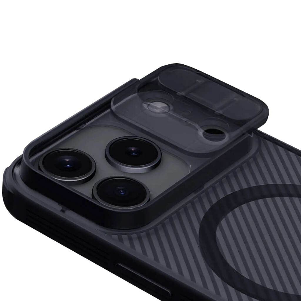 Чехол (накладка) Apple iPhone 17 Pro Max, Nillkin CamShield Pro Magnetic, Transparent Black, Черный - № 5 Чехол (накладка) Apple iPhone 17 Pro Max, Nillkin CamShield Pro Magnetic, Transparent Black, Черный - № 5