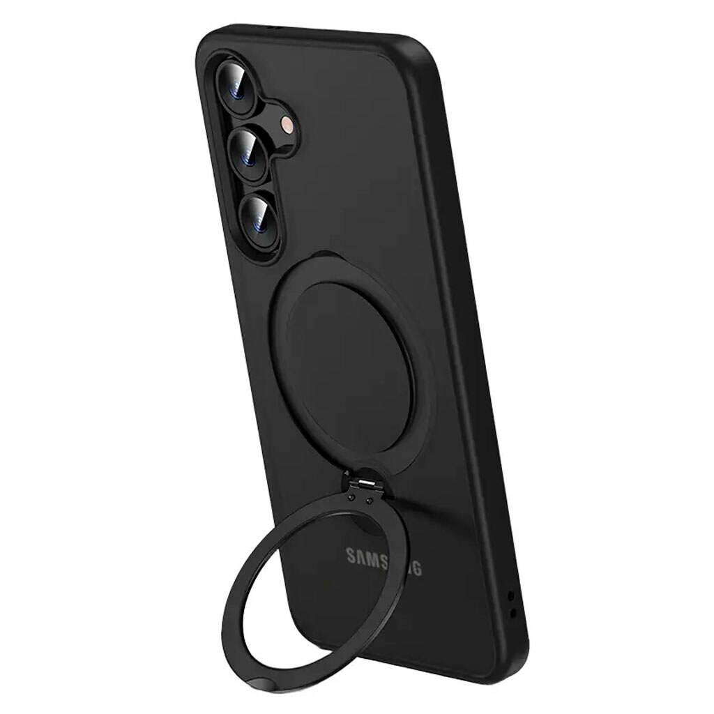 Чехол (накладка) Samsung Galaxy S25, Epik Metal Buttons HQ Ring, MagSafe, Черный - № 2 Чехол (накладка) Samsung Galaxy S25, Epik Metal Buttons HQ Ring, MagSafe, Черный - № 2