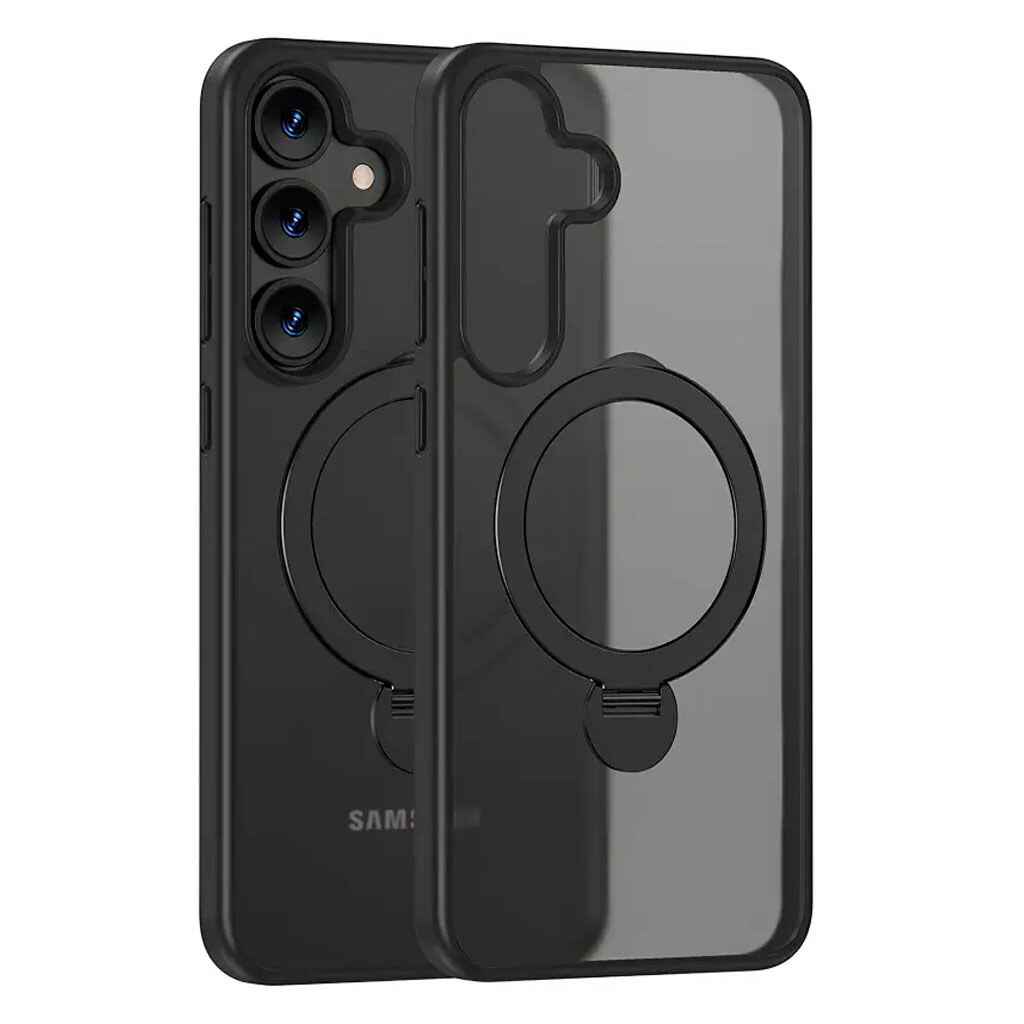 Чехол (накладка) Samsung Galaxy S25 Edge, Epik Metal Buttons HQ Ring, MagSafe, Черный - № 1 Чехол (накладка) Samsung Galaxy S25 Edge, Epik Metal Buttons HQ Ring, MagSafe, Черный - № 1